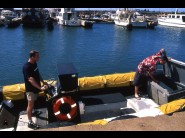 Kristina is sited on a sofa, legs appart and looking at you