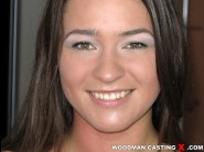 Savanah secret is sited on a sofa, legs appart and looking at you