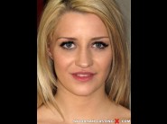 Sienna day is sited on a sofa, legs appart and looking at you