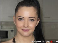 Barbara bella is sited on a sofa, legs appart and looking at you