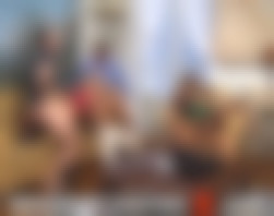 Brenda Logan & Bettina Campbell   Bts   Dp On Sofa With 3 Men