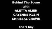 Aletta Ocean and Cayenne Klein and Chrystal Crown - BTS - sofa + 1 boy